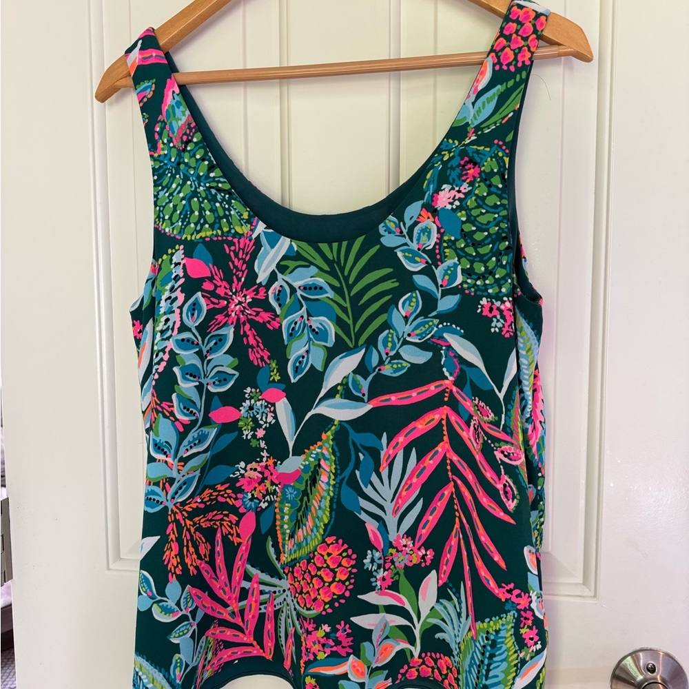 Lilly Pulitzer / Florin Scoopneck Tank Top / Multi Sunshine Jungle Green/Size M